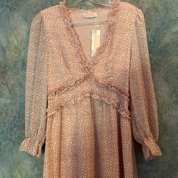 C+D+M Blush Print Ruffled Dress - Picture 4 of 6